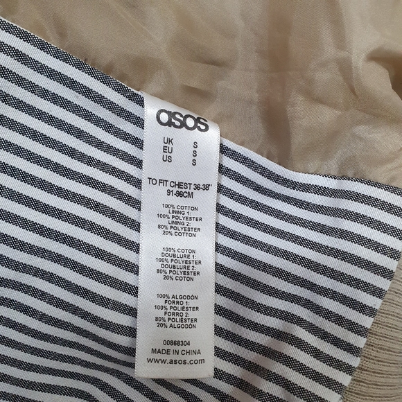 Asos bomber jacket size S beige - Picture 5 of 7